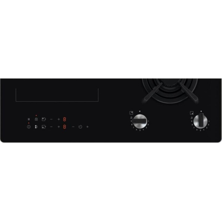 Fogão de indução de gás misto Electrolux 2 zonas 60 cm preto