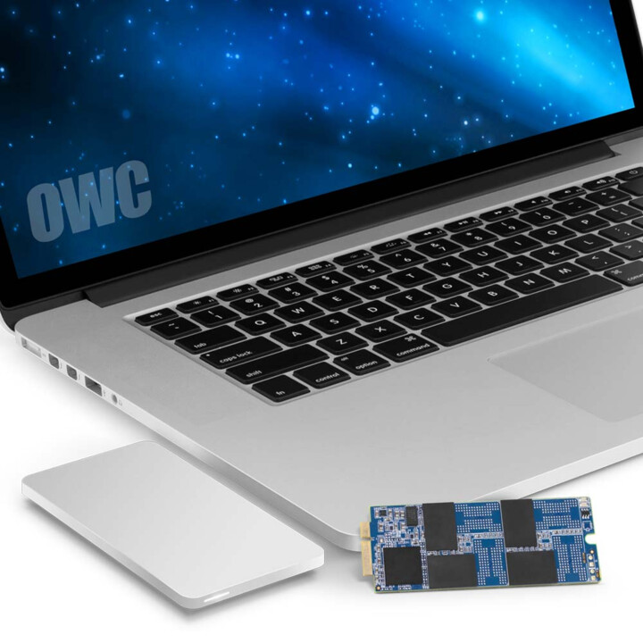 2.0TB OWC Aura Pro 6G SSD + Kit de actualización Envoy Pro para MacBook Pro 2012/13 con pantalla Retina.