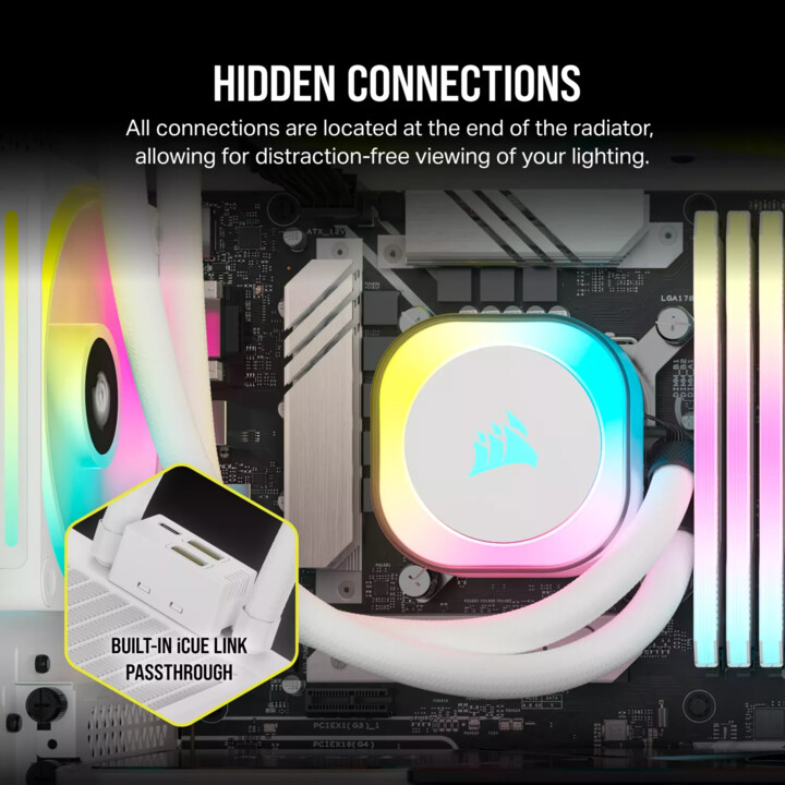 Corsair H100i Processor Hybrid Cooling System 12Cm White