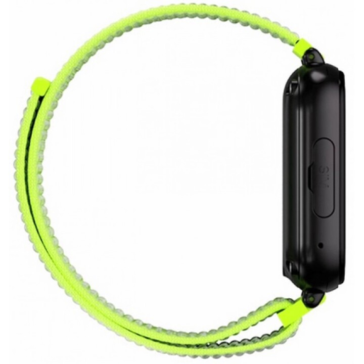 SaveWatch Plus avec GPS et appel / Boîtier NOIR et bracelet Jaune Fluo