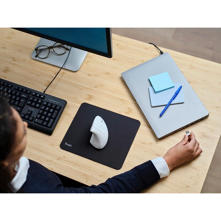 Kabellose Maus TRUST VERTO WIRELESS ERGO MOUSE WHT