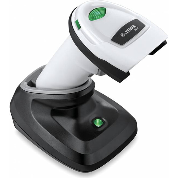Lecteur code-barres bluetooth Zebra + socle et câble Blanc