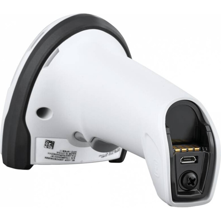 Leitor de códigos de barras Zebra Bluetooth + base e cabo Branco