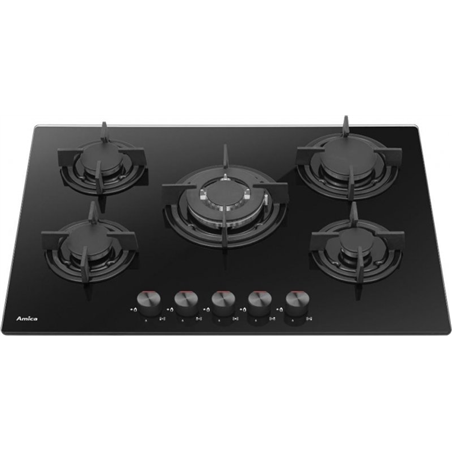 Amica Pgca7101Aob Empotrable 70 Cm Gas 5 Zonas Negro 