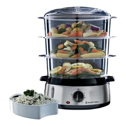RUSSELL HOBBS Cook@Home 19270-56 pentola a vapore 9 l 800 W Argento, Nero