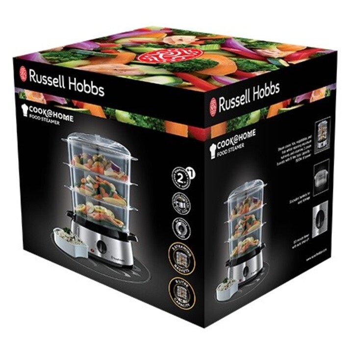 RUSSELL HOBBS Cook@Home 19270-56 cuiseur vapeur 9 l 800 W Argent, Noir