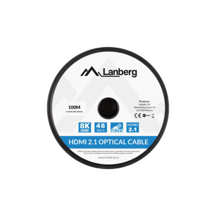 Lanberg Câble HDMI M/M V2.0 100M Optique AOC Noir
