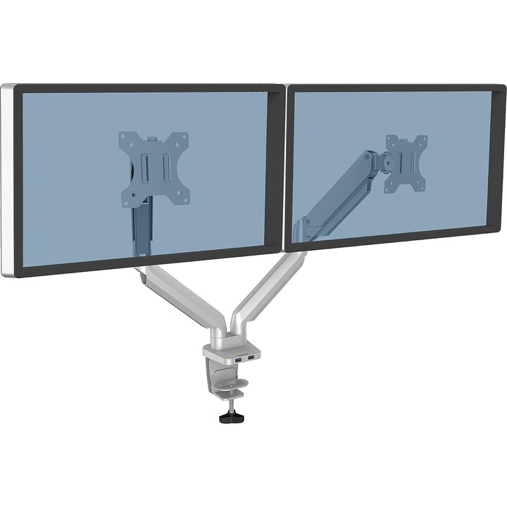 Fellowes Ergonomischer 2-Monitorarm – Platinum-Serie, Silber