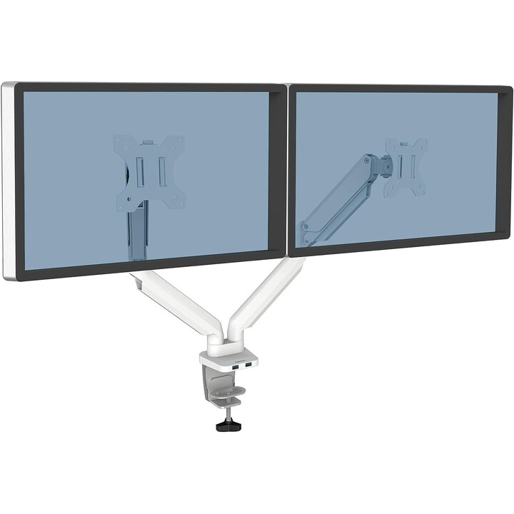 Fellowes Ergonomic 2-Monitor Arm - Platinum Series, White