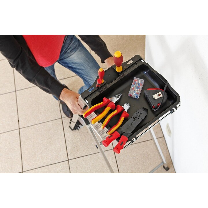 Krause Secury Aluminum Safety Step Ladder with 5 Steps and Professional Anti-Slip System