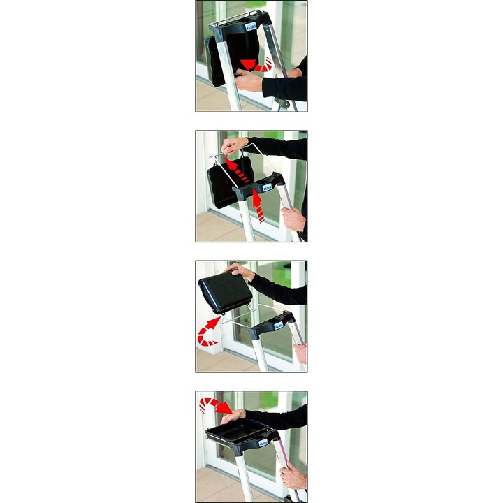 Escalera de seguridad Krause Secury de aluminio con 5 peldaños y sistema antideslizante profesional