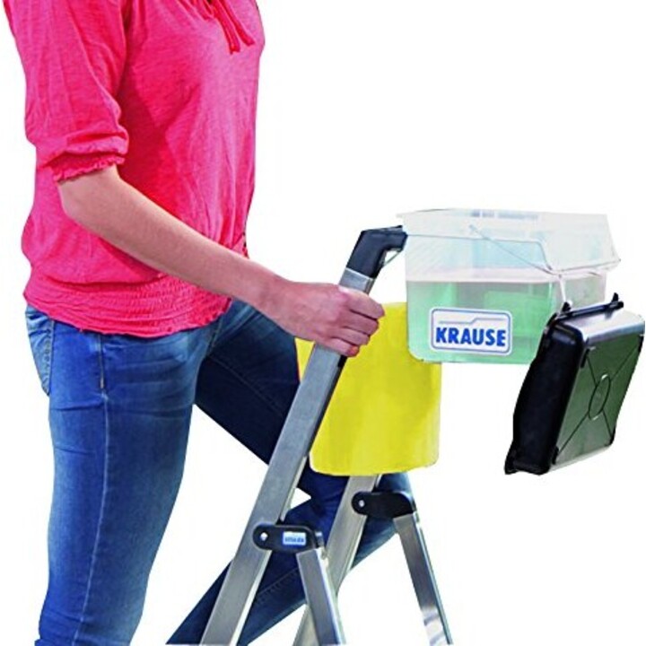 Krause Secury Aluminum Safety Step Ladder with 5 Steps and Professional Anti-Slip System