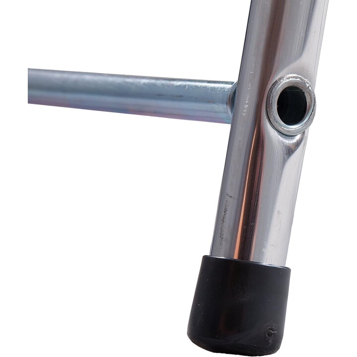 Escalera de Tijera Plegable Krause Toppy XL con 2 Peldaños Anchos de Acero, Acabado Profesional Plata
