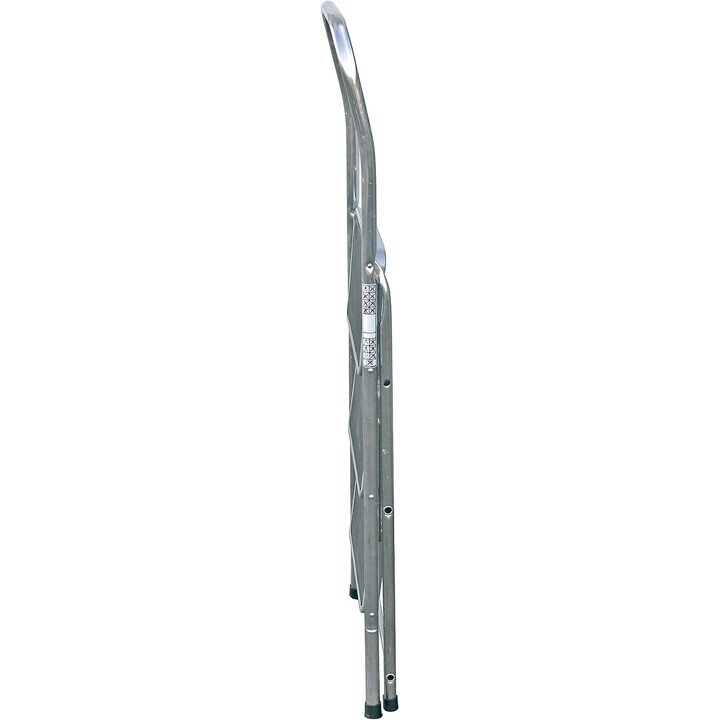 Escalera de Tijera Plegable Krause Toppy XL con 2 Peldaños Anchos de Acero, Acabado Profesional Plata