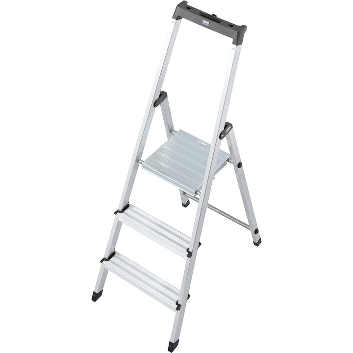 Escalera de Tijera Krause Solidy de Aluminio con 3 Peldaños para Uso Profesional