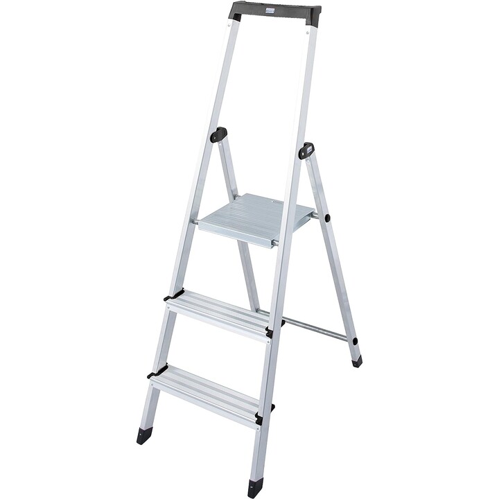 Escalera de Tijera Krause Solidy de Aluminio con 3 Peldaños para Uso Profesional