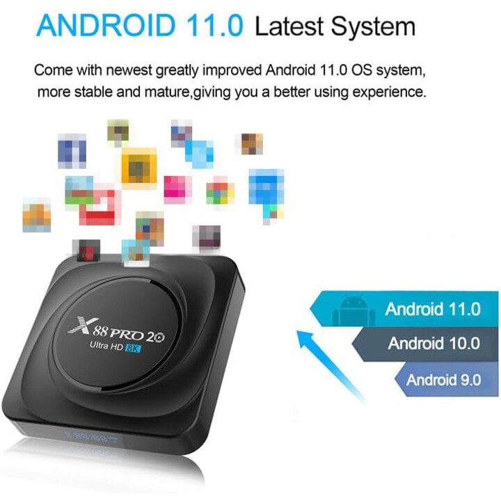 OEM X88 Pro 20 8GB 128GB Android 11 Smart TV Box Schwarz
