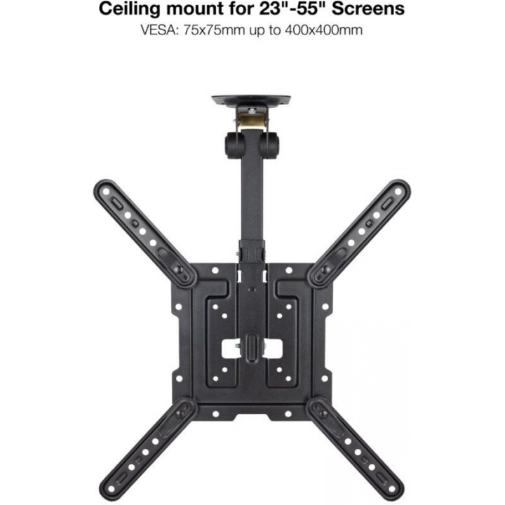 TooQ LPCE1123TSLI-B Kippbare Schwenk-DeckenhalterungfürTV 23-55" bis 20kg