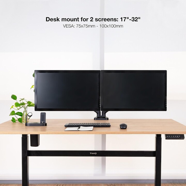 TooQ Support for 2 DB5132TNR-B Monitors up to 9kg
