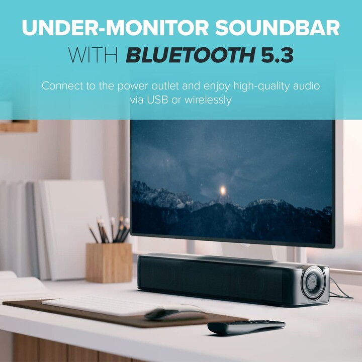 Creative Sys, spkr Stage Se Bluetooth Multimedia sotto la barra audio del monitor