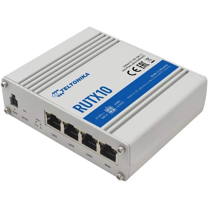 Teltonika RUTX10 routeur sans fil Bi-bande (2,4 GHz / 5 GHz) Gigabit Ethernet Blanc