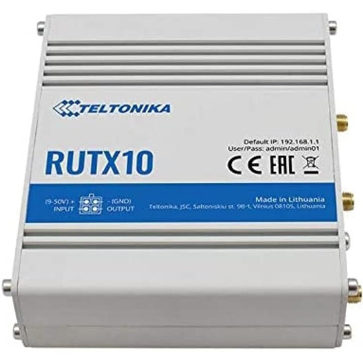Teltonika RUTX10 routeur sans fil Bi-bande (2,4 GHz / 5 GHz) Gigabit Ethernet Blanc