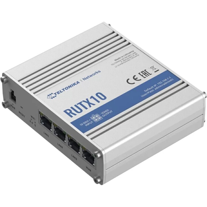Teltonika RUTX10 routeur sans fil Bi-bande (2,4 GHz / 5 GHz) Gigabit Ethernet Blanc