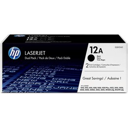TONER HP 12A NERO DUALPACK 1010 1012 1015 1018 1020 3015 3020 3030 M1005 M1319 2X 2000 PAG