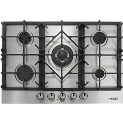 Haeger De Gas Encastre 5 Fuego 1 Wok Acero Inoxidable Gris 