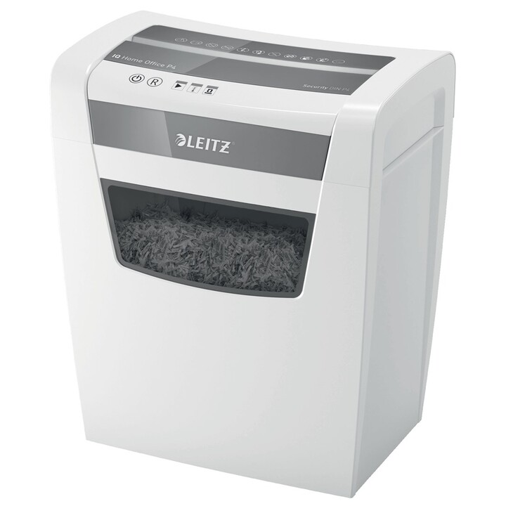 Destructeur de papier Leitz IQ Home Office P-4, coupe particules, 22 cm, blanc