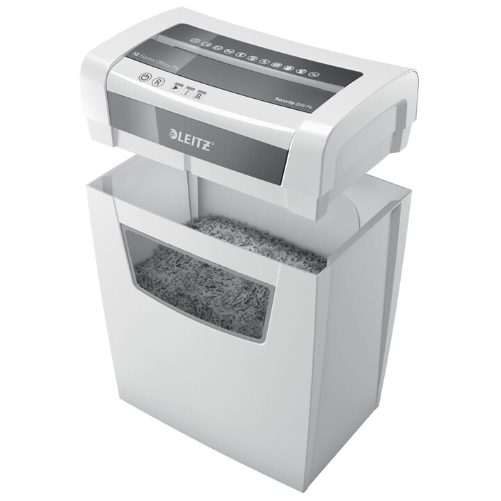 Destructeur de papier Leitz IQ Home Office P-4, coupe particules, 22 cm, blanc