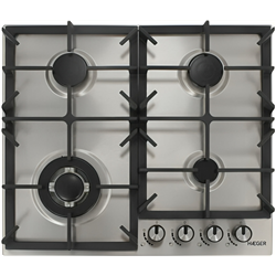 Placa de Gas Haeger PG-4GI.005A 58 cm 4 Zonas Plata