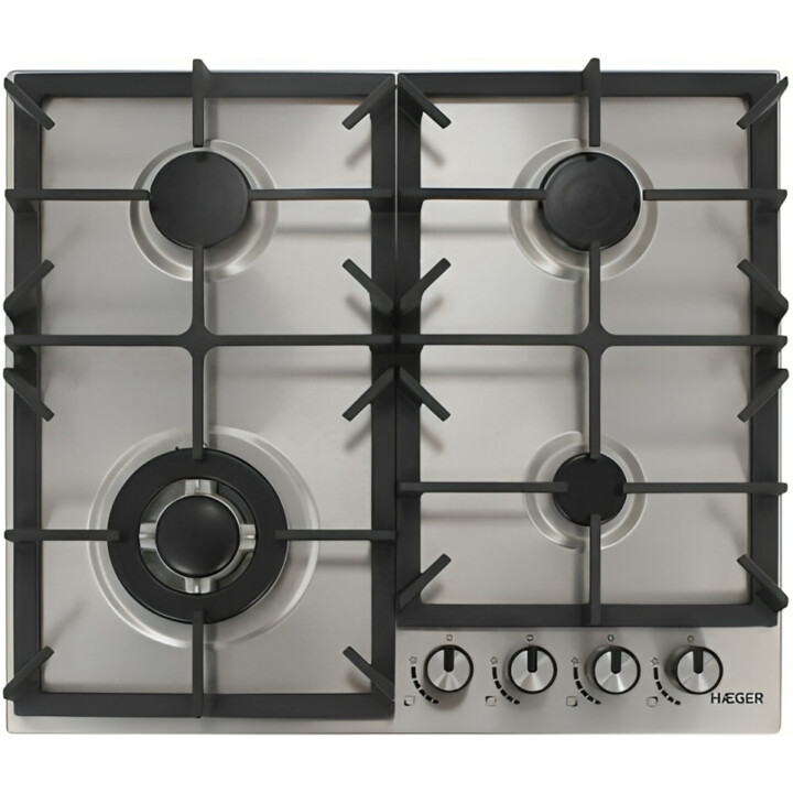 Haeger Gas Hob PG-4GI.005A 58 cm 4 Zonen Silber
