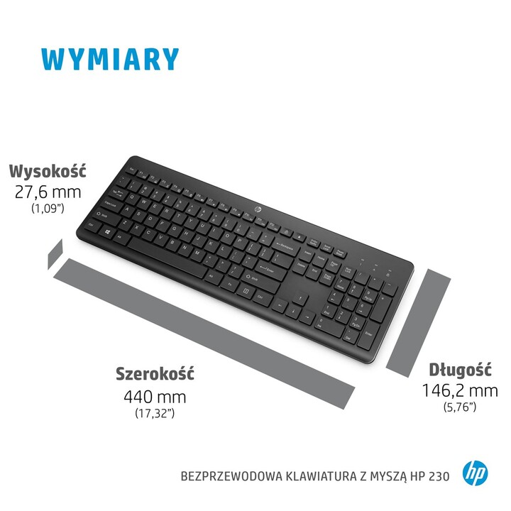 HP Inc. 3L1F0AA HP Wireless Keyboard and Mouse Combo 230