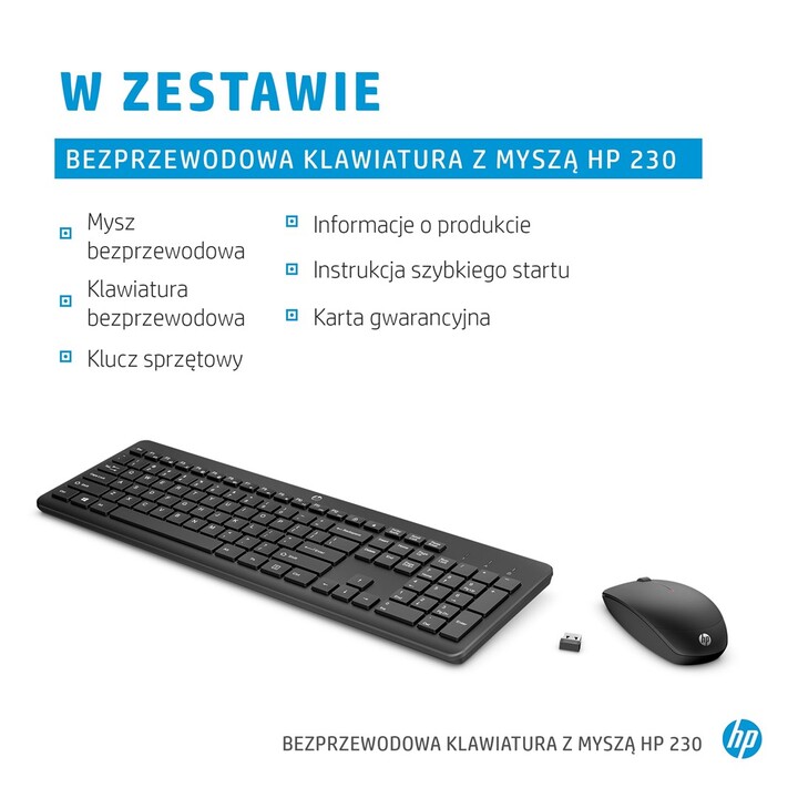 HP Inc. 3L1F0AA HP Wireless Keyboard and Mouse Combo 230