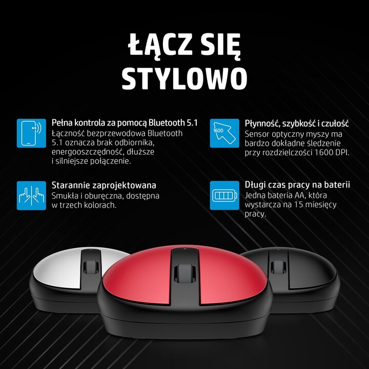 Rato HP Bluetooth 240 Lunar Branco