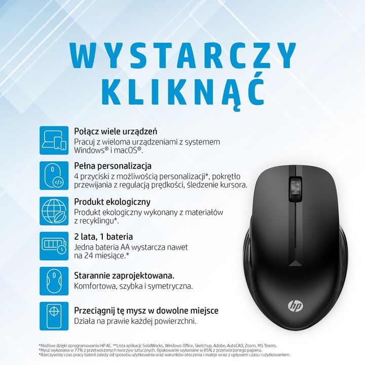 Mouse multidispositivo sem fio HP 430