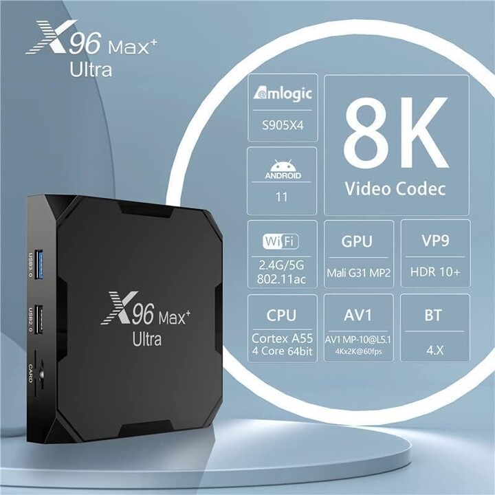 X96Max Plus Ultra S905X4 4GB/32 GB Android 11 – Android TV
