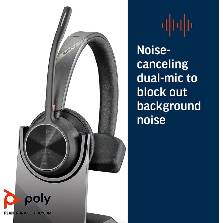 Casque supra-auriculaire mono Poly Voyager 4300 UC Series 4310 (USB-C, Bluetooth, sans fil, avec station de recharge, certifié Z
