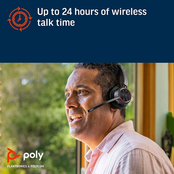 Poly Voyager 4300 UC Series 4310 Mono Auriculares supraaurales (USB-C, Bluetooth, inalámbricos, con estación de carga, certifica