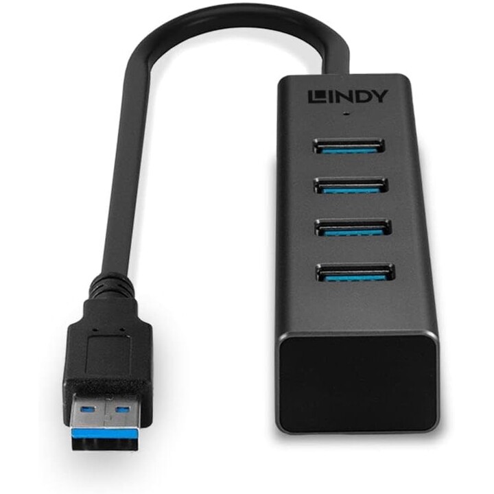 Lindy 43324 hub de interface USB 3.2 Gen 1 (3.1 Gen 1) Type-A 5000 Mbit/s Preto