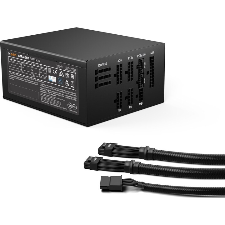 Be quiet! Alimentation droite 12 1200 W 20 4 BROCHES ATX Noir