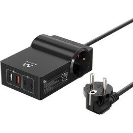 STATION DE CHARGEMENT USB RAPIDE EWENT 65W GAN 2 USB AY ET 2 USB C