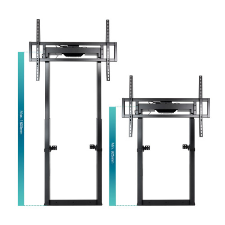 Tooq Titan Soporte De Suelo Fijo Con Regulación Eléctrica De Altura Para Pantallas 55"-100", Negro