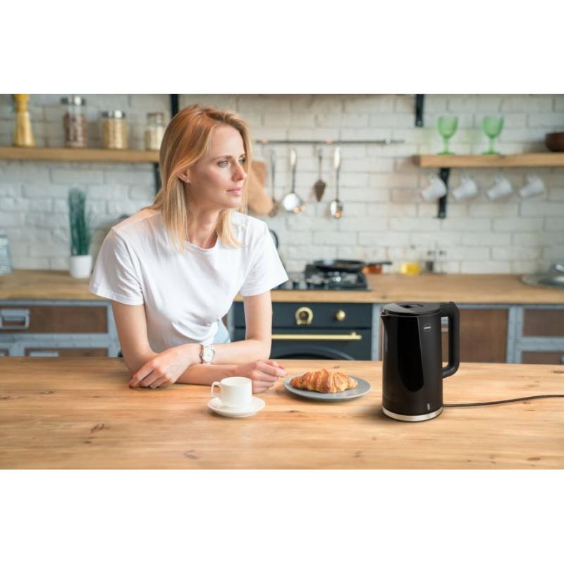 Hervidor ELDOM NEEV, capacidad 1,7 l, potencia 2200 W, centro de acero, negro