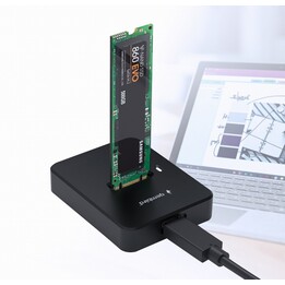 Gembird DD-U3M2 USB Type-C M.2 SATA e NVME Desktop SSD Docking Station, preto