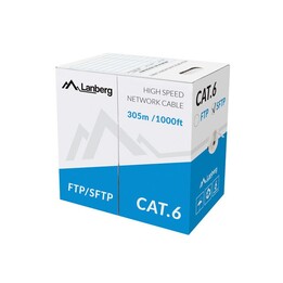 Kabel Netzwerkkabel Lanberg LCS6-11CU-0305-S (S/FTP; 305m; 6; graue Farbe)