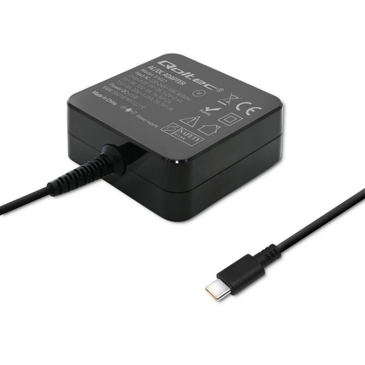 Qoltec 51027 Chargeur | 65W | 5-20,3 V | 2-3,25A | USB de type C | PD