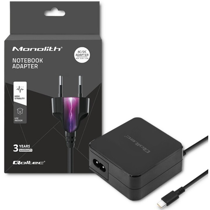 Qoltec 51027 Chargeur | 65W | 5-20,3 V | 2-3,25A | USB de type C | PD