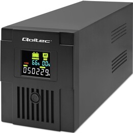 Qoltec 53770 Ligne d'Alimentation Sans Interruption Interactive | Monolithe | 1500VA | 900W | LCD | USB